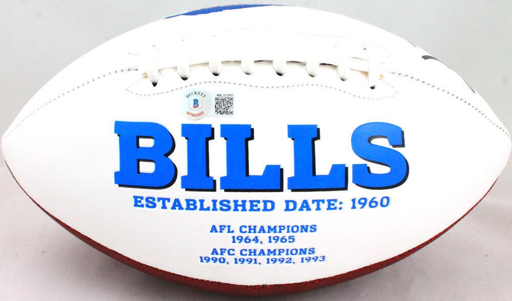 Thurman Thomas Autographed Buffalo Bills Logo Football - Black