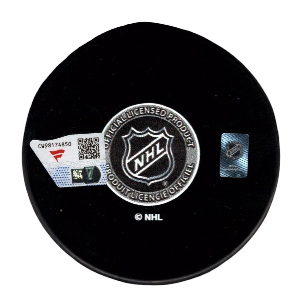 Jack Hughes Signed New Jersey Devils Logo Puck