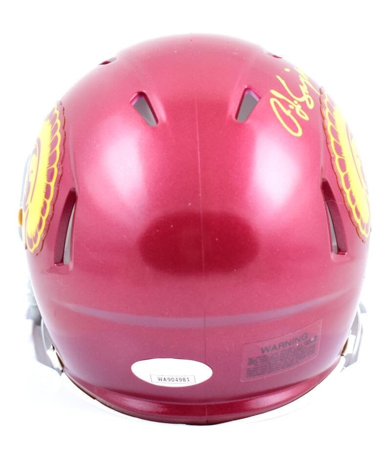 O.J. Simpson Autographed USC Trojans Mini Helmet with Heisman '68 Inscription