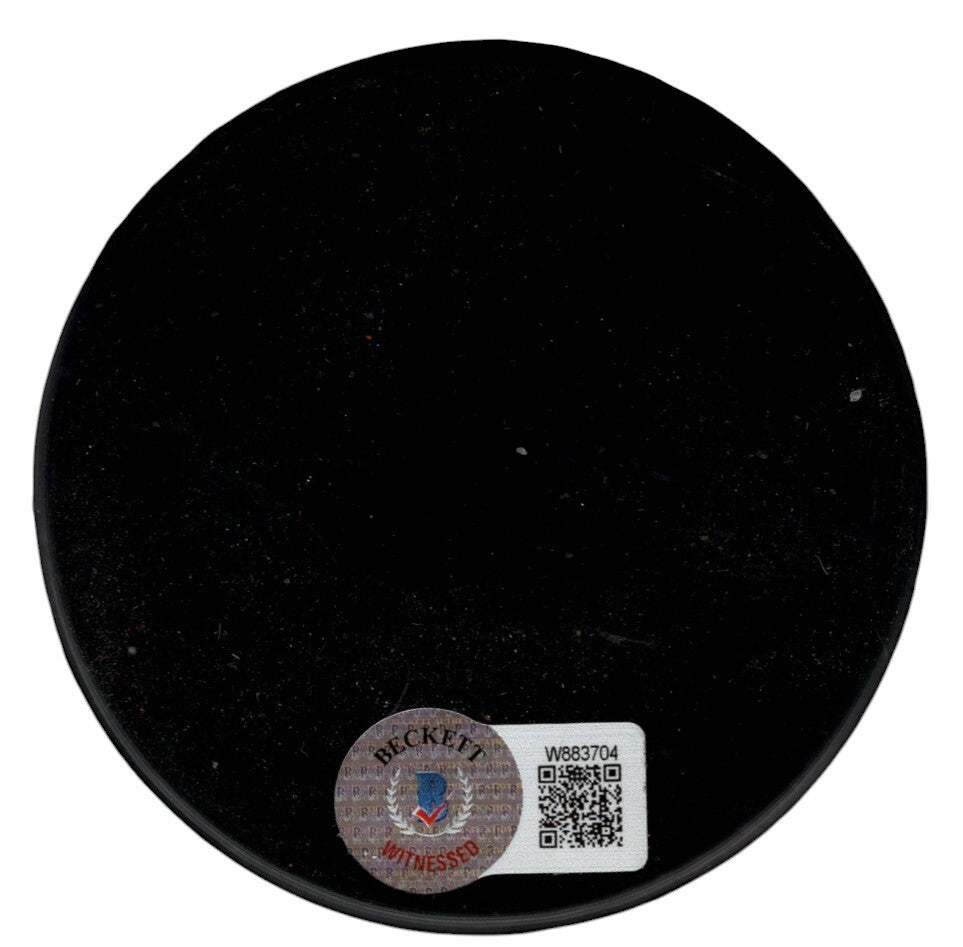 Billy Smith Signed New York Islanders Signature Series Puck LE /100 BAS
