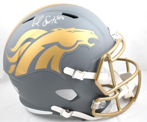 Rod Smith Signed Denver Broncos Full Size Slate Speed Helmet