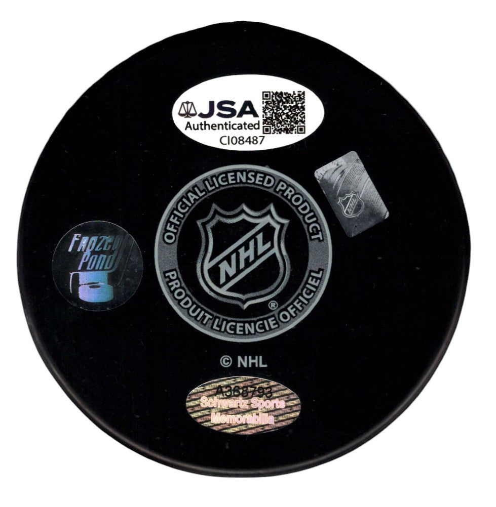Yvan Cournoyer Signed Montreal Canadiens Hockey Puck (HOF 82)