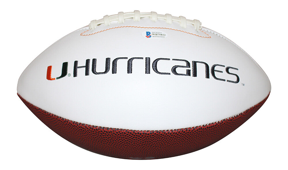 Ray Lewis Miami Hurricanes Autographed Eclipse Mini Helmet Beckett BAS