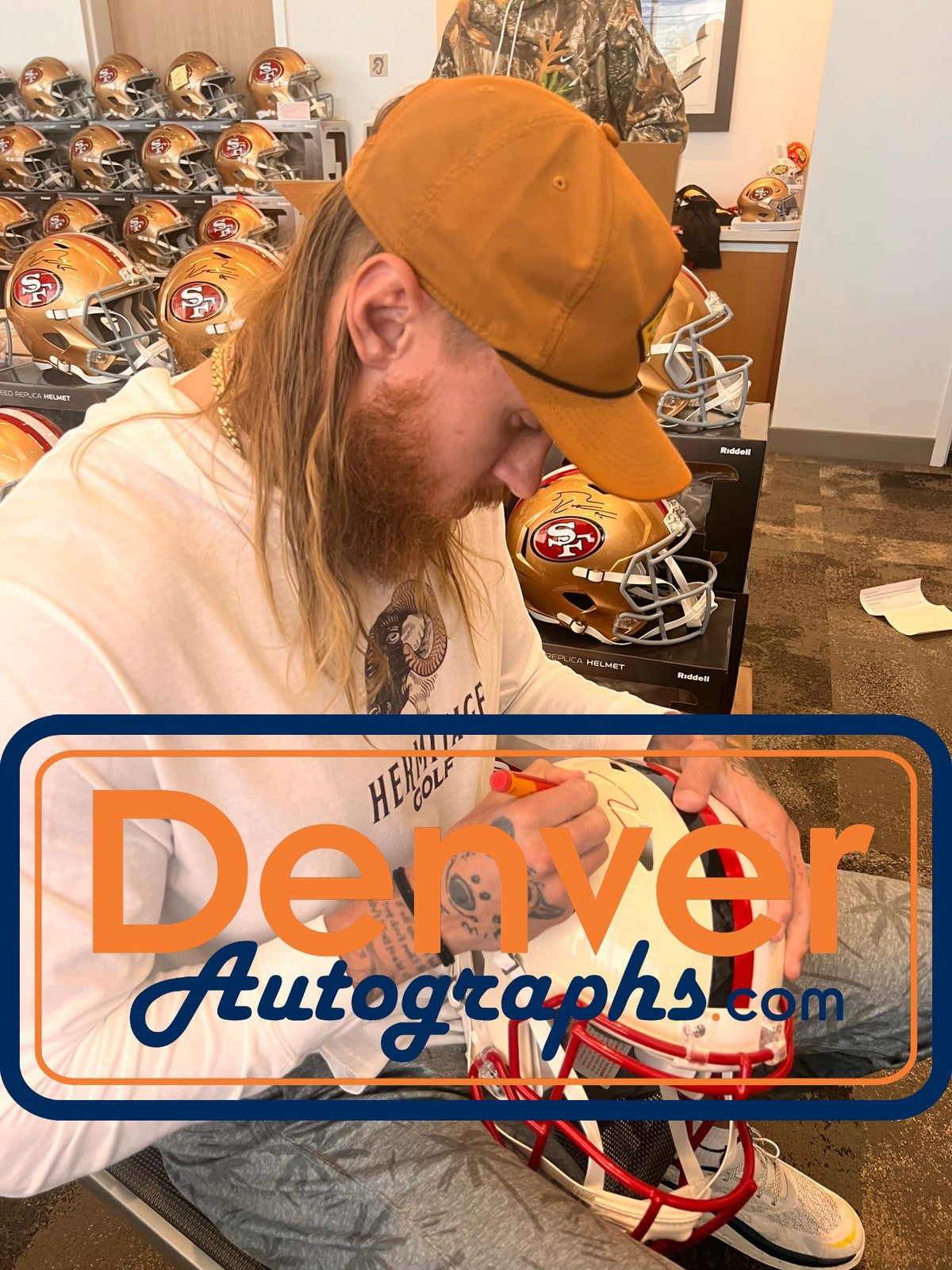 George Kittle Autographed San Francisco 49ers Full Size Retro Helmet