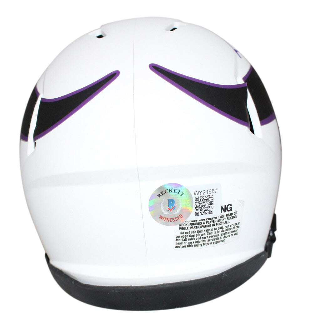 Cris Carter Autographed Minnesota Vikings Lunar Speed Mini Helmet