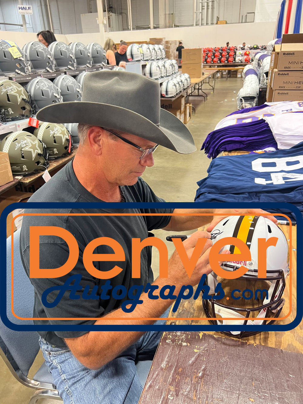 Jay Novacek Wyoming Cowboys Autographed Full Size Replica Helmet (BAS)