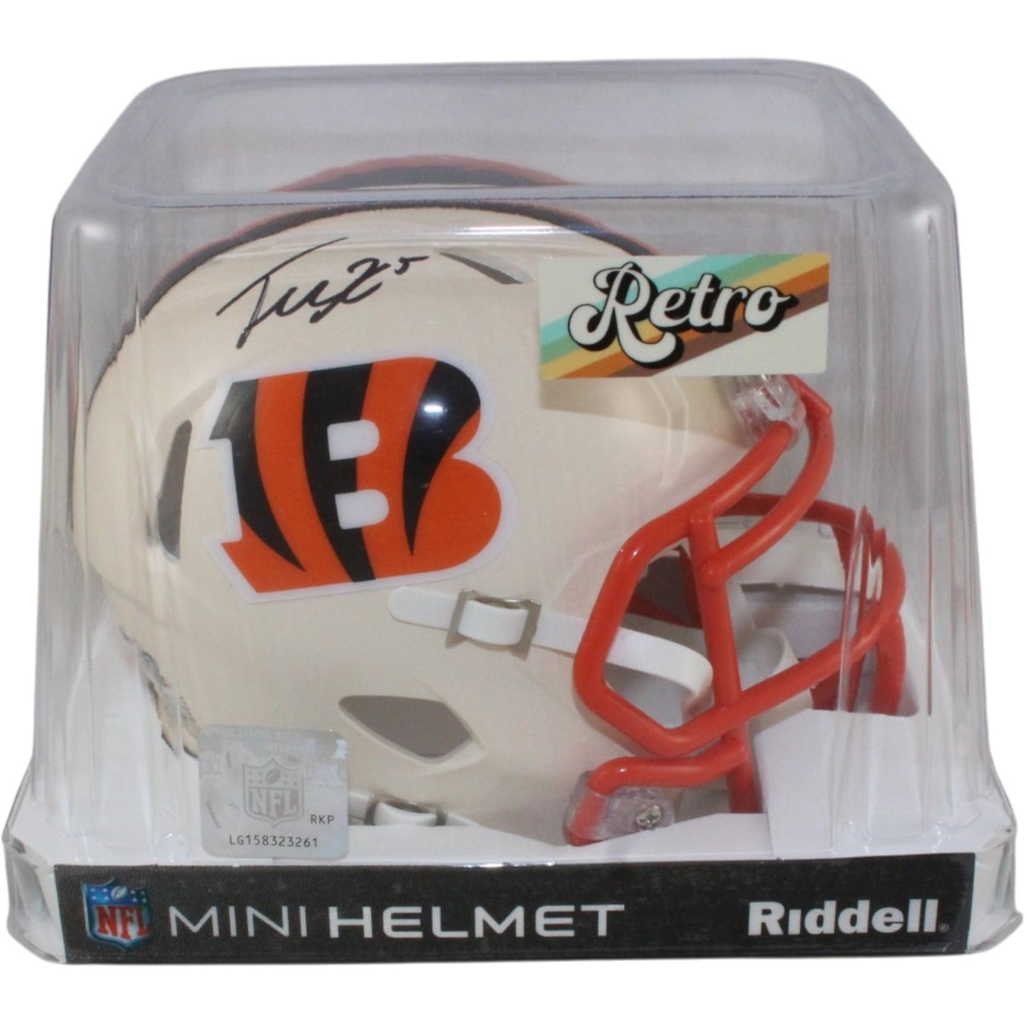 Tee Higgins Autographed Cincinnati Bengals Throwback Mini Helmet