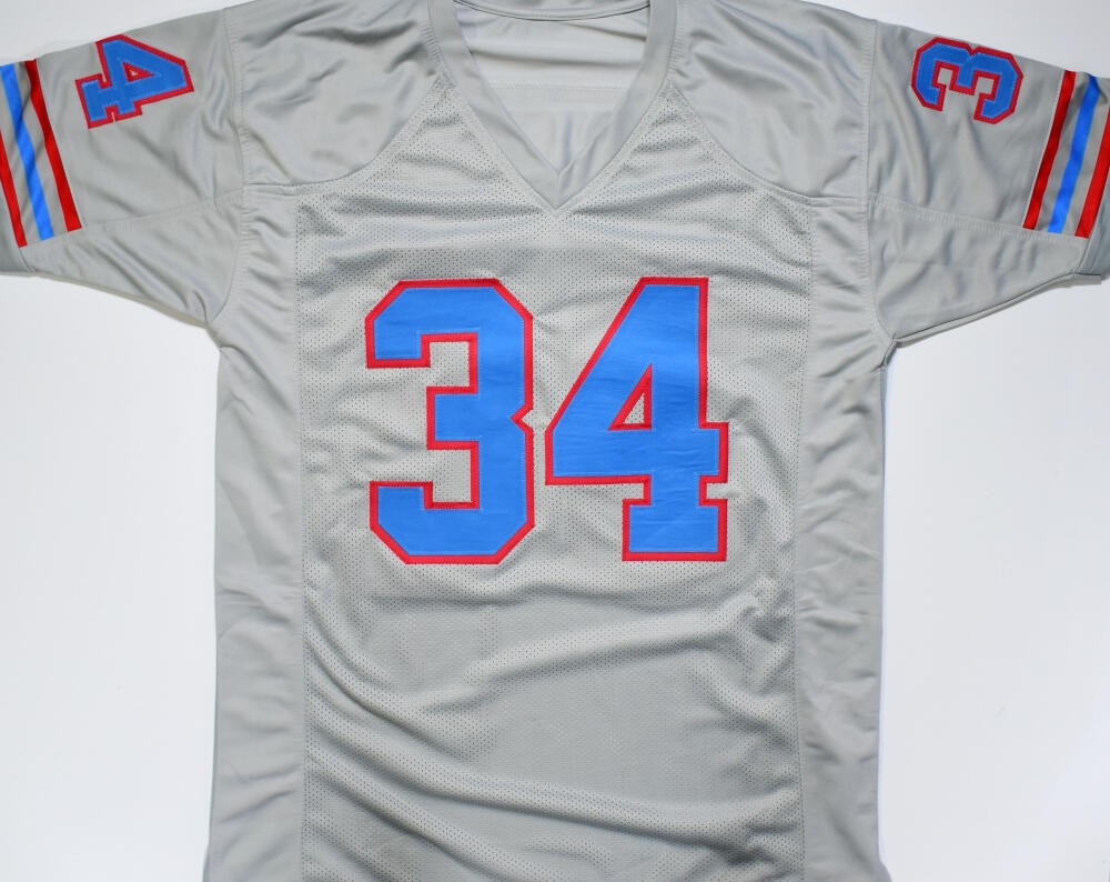 Earl Campbell Signed Grey Custom Football Jersey