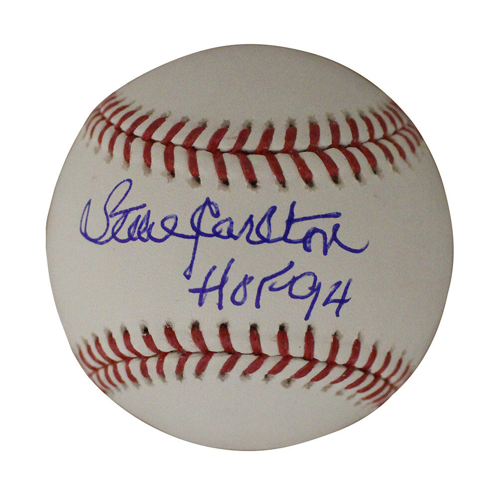 Steve Carlton Signed Philadelphia Phillies OML Baseball HOF Inscription JSA