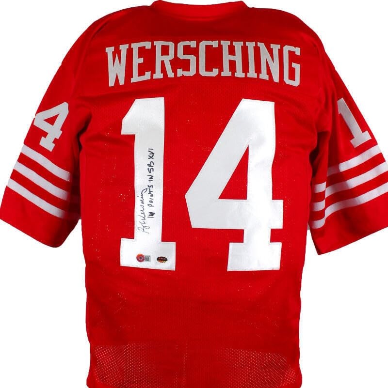 Ray Wersching Signed Red Custom Jersey (SB XVI Inscription)
