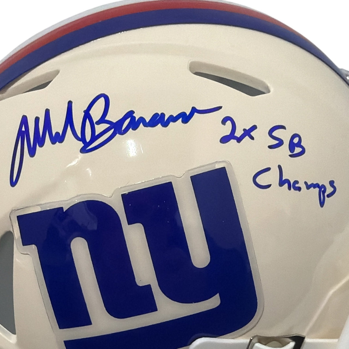 Mark Bavaro Signed New York Giants Retro Mini Helmet 2x SB Champs JSA