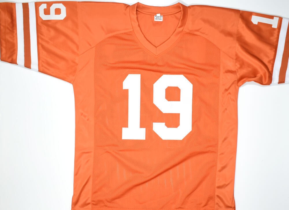 Justin Tucker Signed Orange Custom College Style Jersey