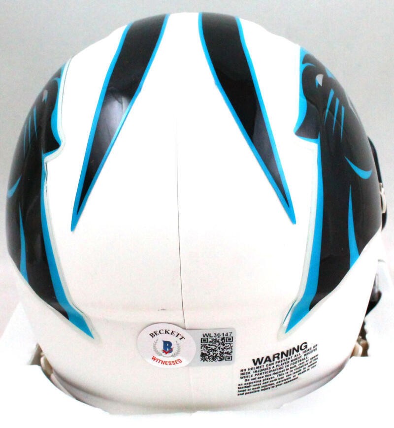 Luke Kuechly Autographed Carolina Panthers Flat White Speed Mini Helmet