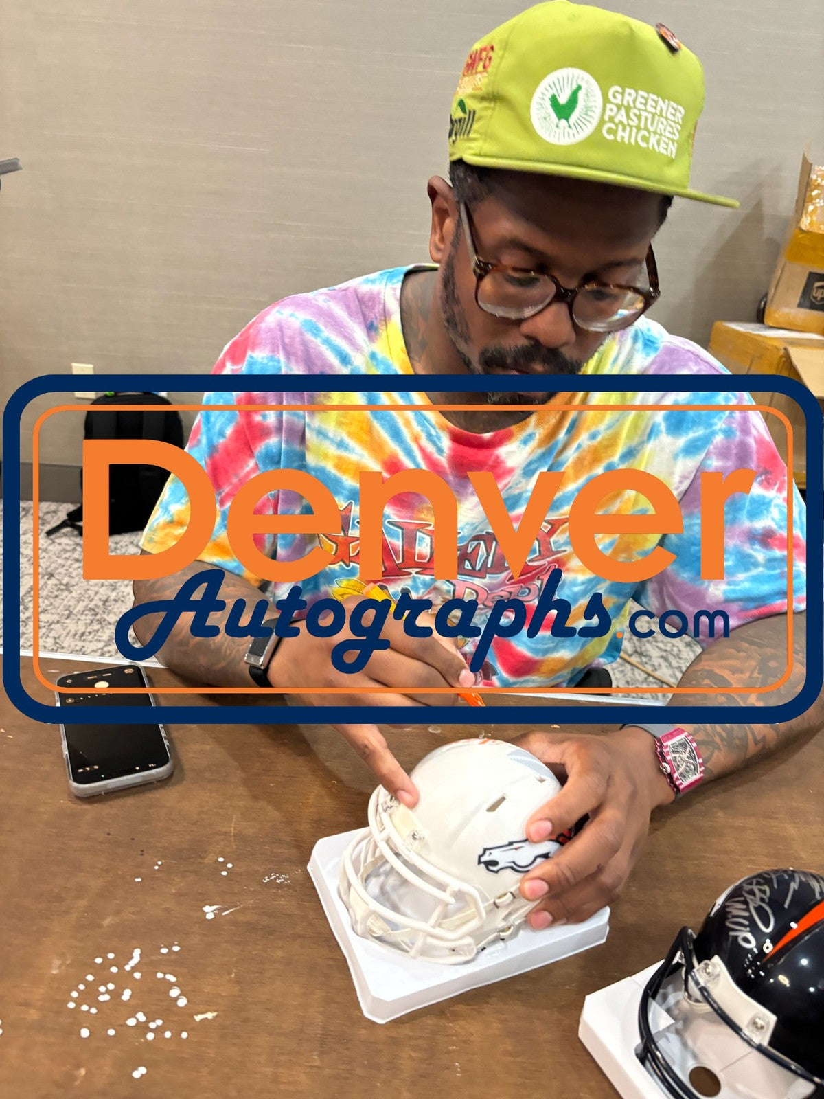 Von Miller Autographed Denver Broncos 2024 Alternate Mini Helmet (BAS)