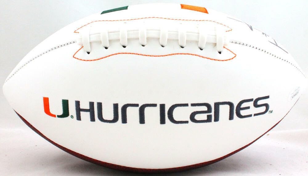 Frank Gore Autographed Miami Hurricanes Logo Football - Black