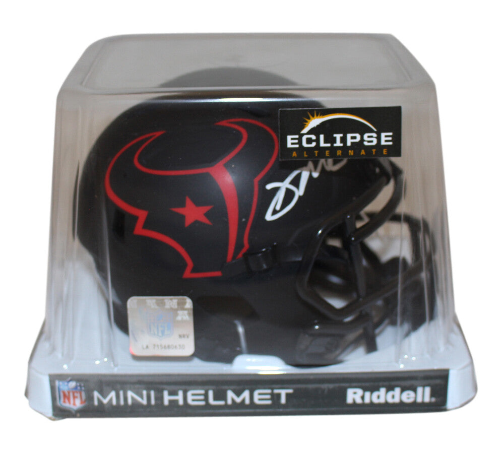Davis Mills Autographed Houston Texans Eclipse Mini Helmet Beckett