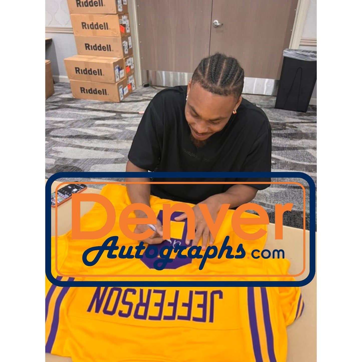 Justin Jefferson Autographed LSU Style Yellow Jersey