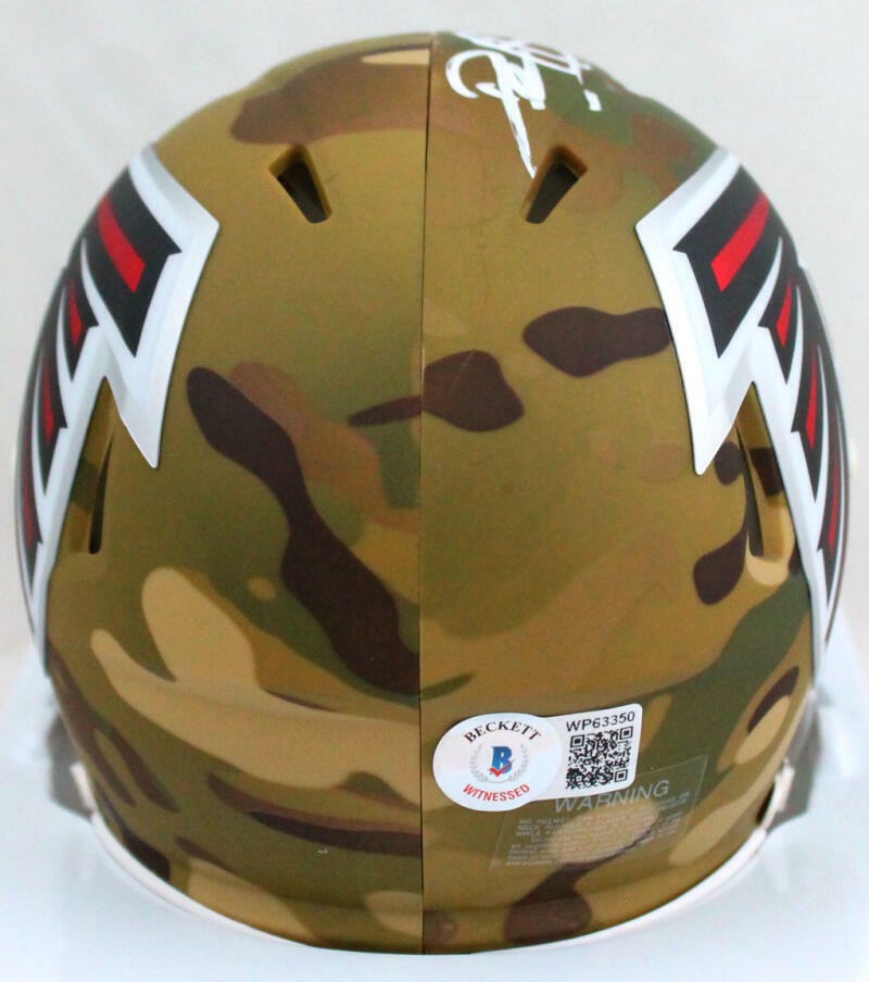 Deion Sanders Signed Atlanta Falcons Camo Speed Mini Helmet