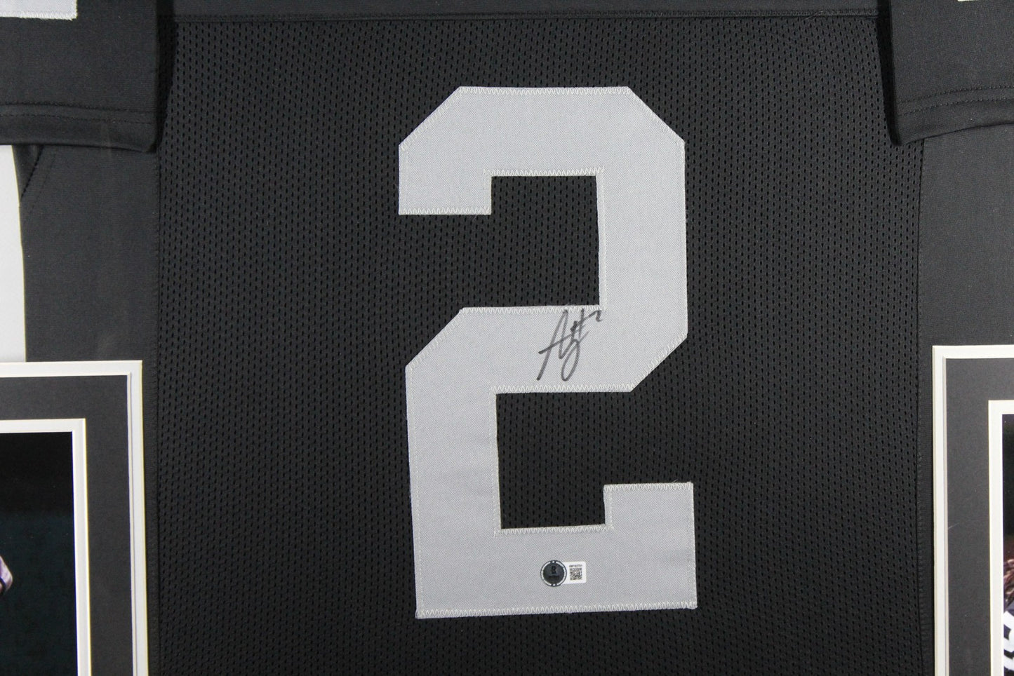 Ashton Jeanty Autographed Black Pro Style Framed Jersey