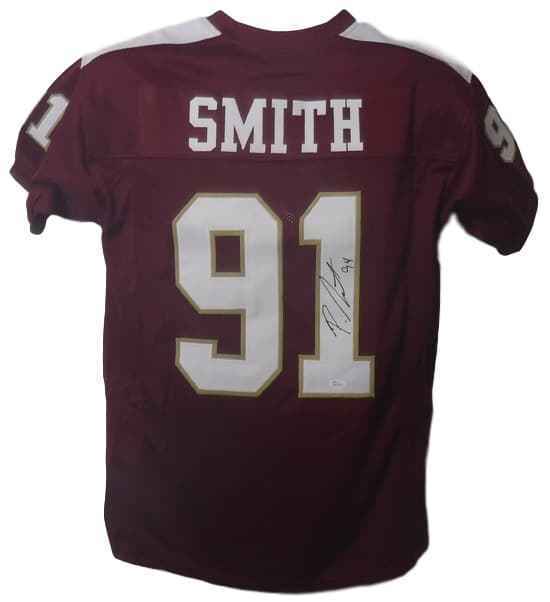 Preston Smith Autographed Mississippi State Bulldogs Custom Jersey JSA