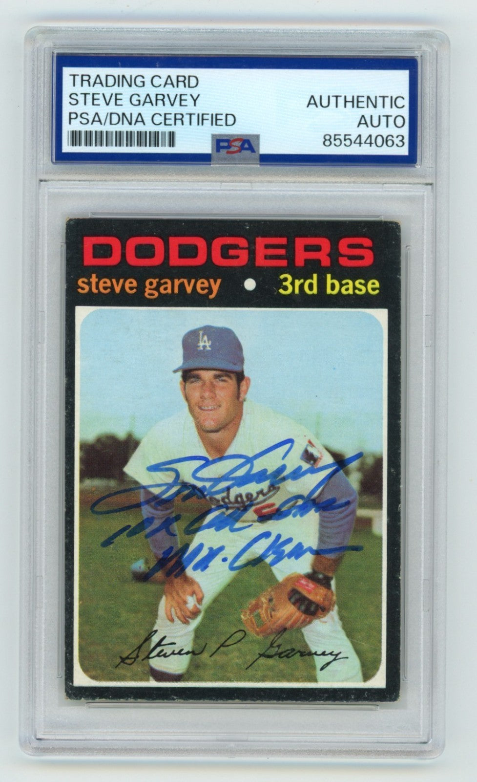 Steve Garvey Signed 1971 Topps Rookie Card PSA Authenticated Mr. Clean AS