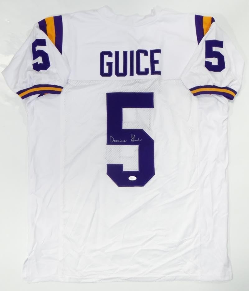 Derrius Guice Autographed Custom White Jersey