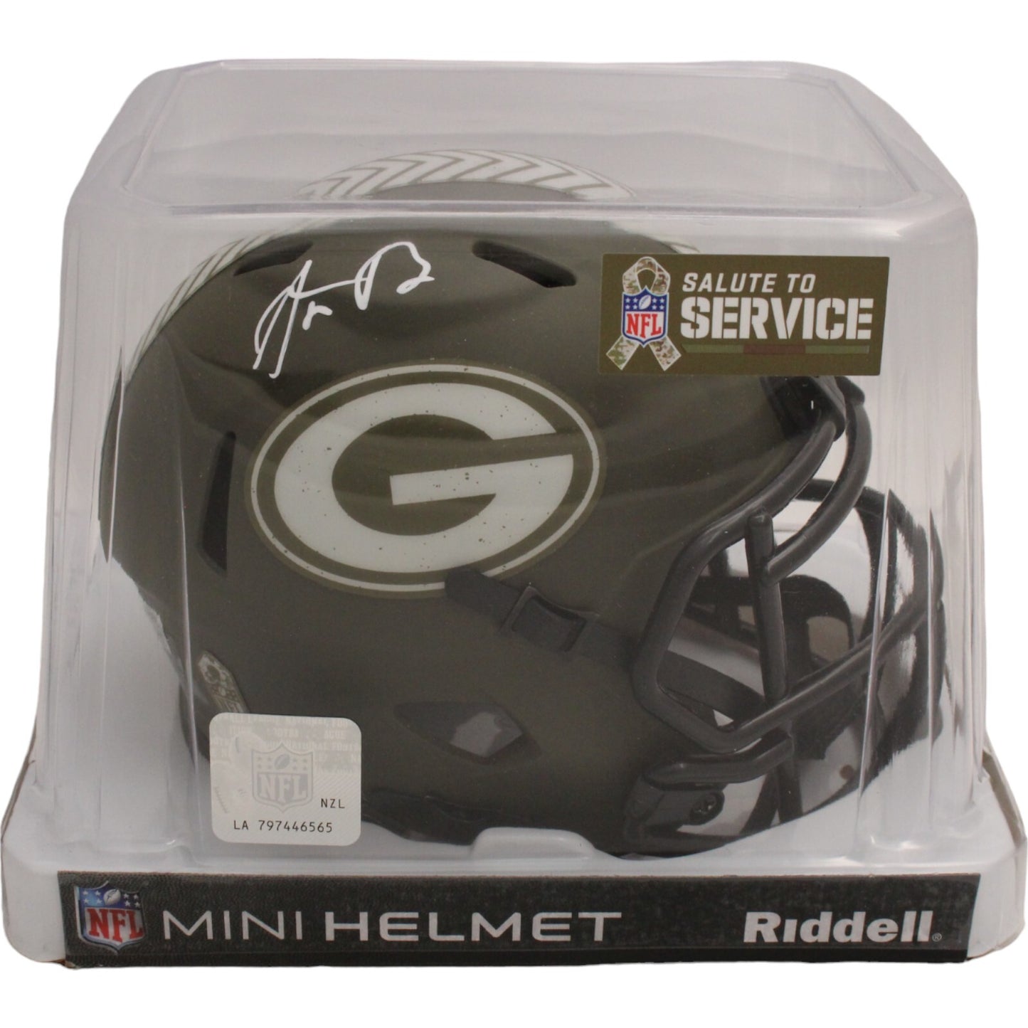 Aaron Rodgers Green Bay Packers Signed 2022 Salute to Service Mini Helmet
