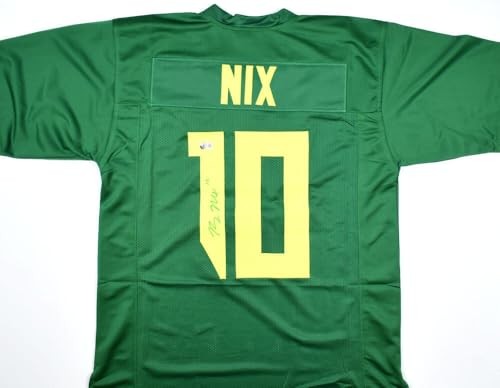 Bo Nix Signed Green Custom College Style Football Jersey