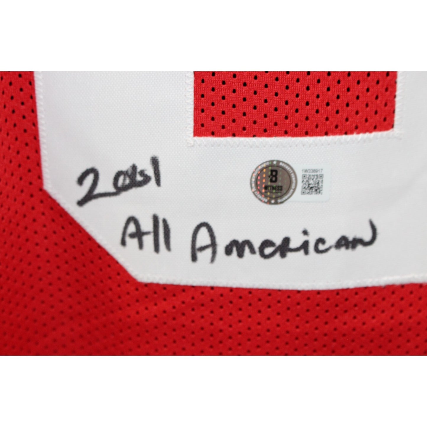 Roy Williams Autographed Red College Style Jersey (2 Inscriptions) BAS