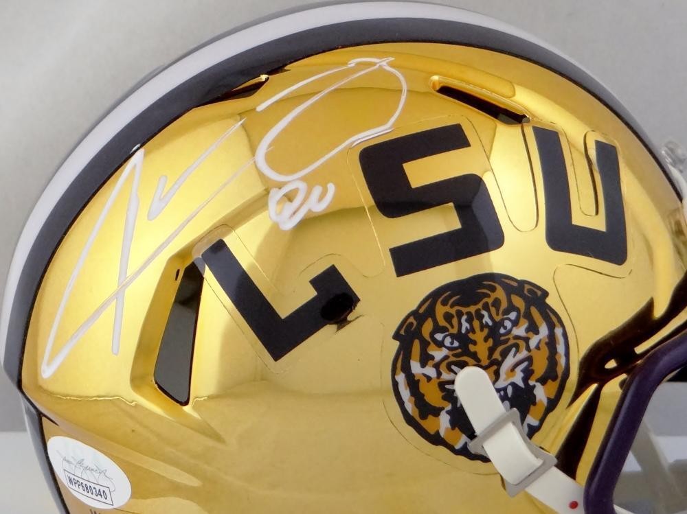 Jarvis Landry Signed LSU Tigers White Chrome Mini Helmet