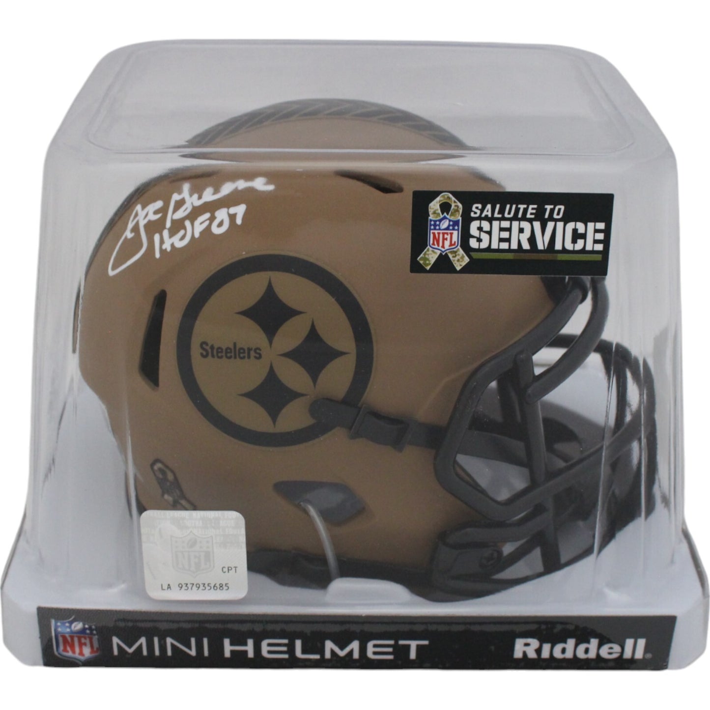 Joe Greene Autographed Pittsburgh Steelers 2023 Salute to Service Mini Helmet
