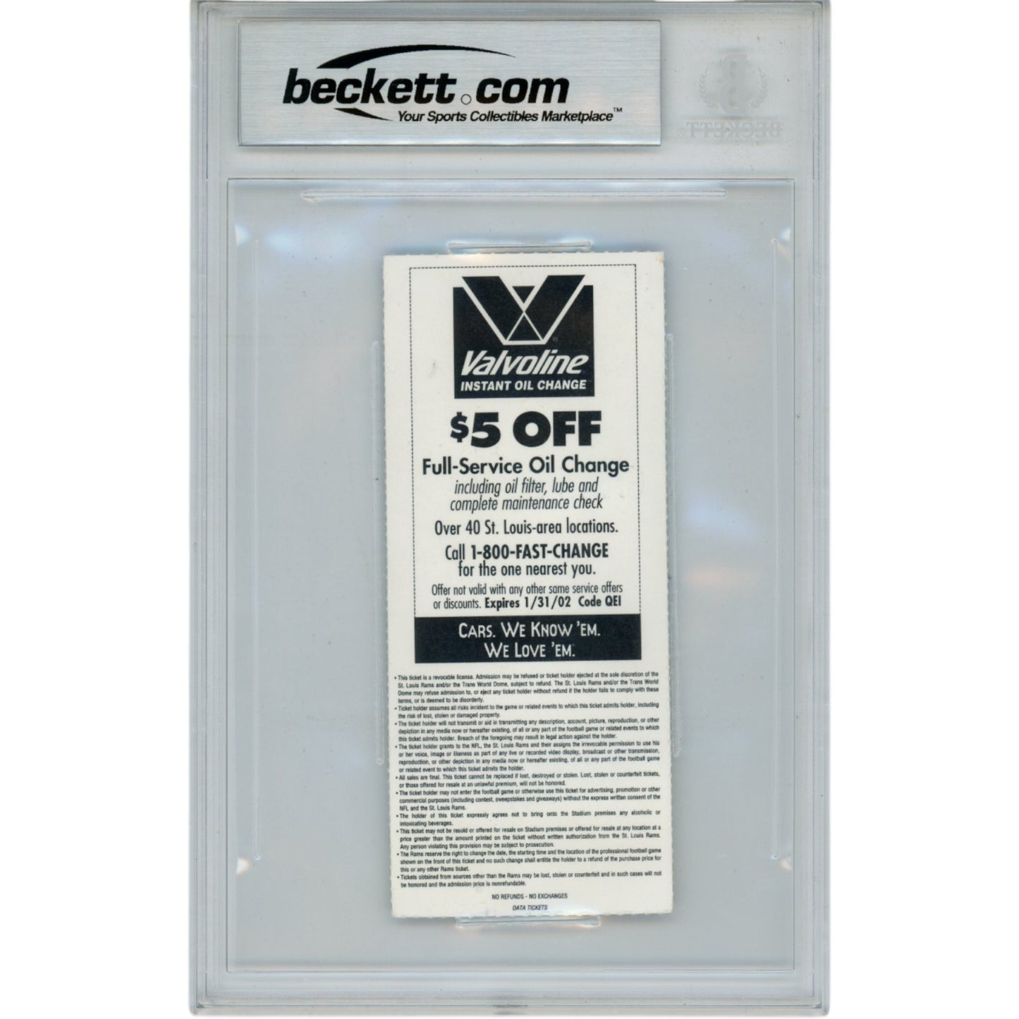 Michael Strahan Signed New York Giants 2001 Ticket Stub - 22.5 Sacks Inscribed