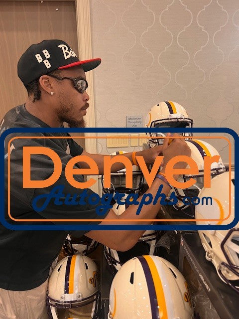 Justin Jefferson Minnesota Vikings Autographed Full Size Retro Replica Helmet
