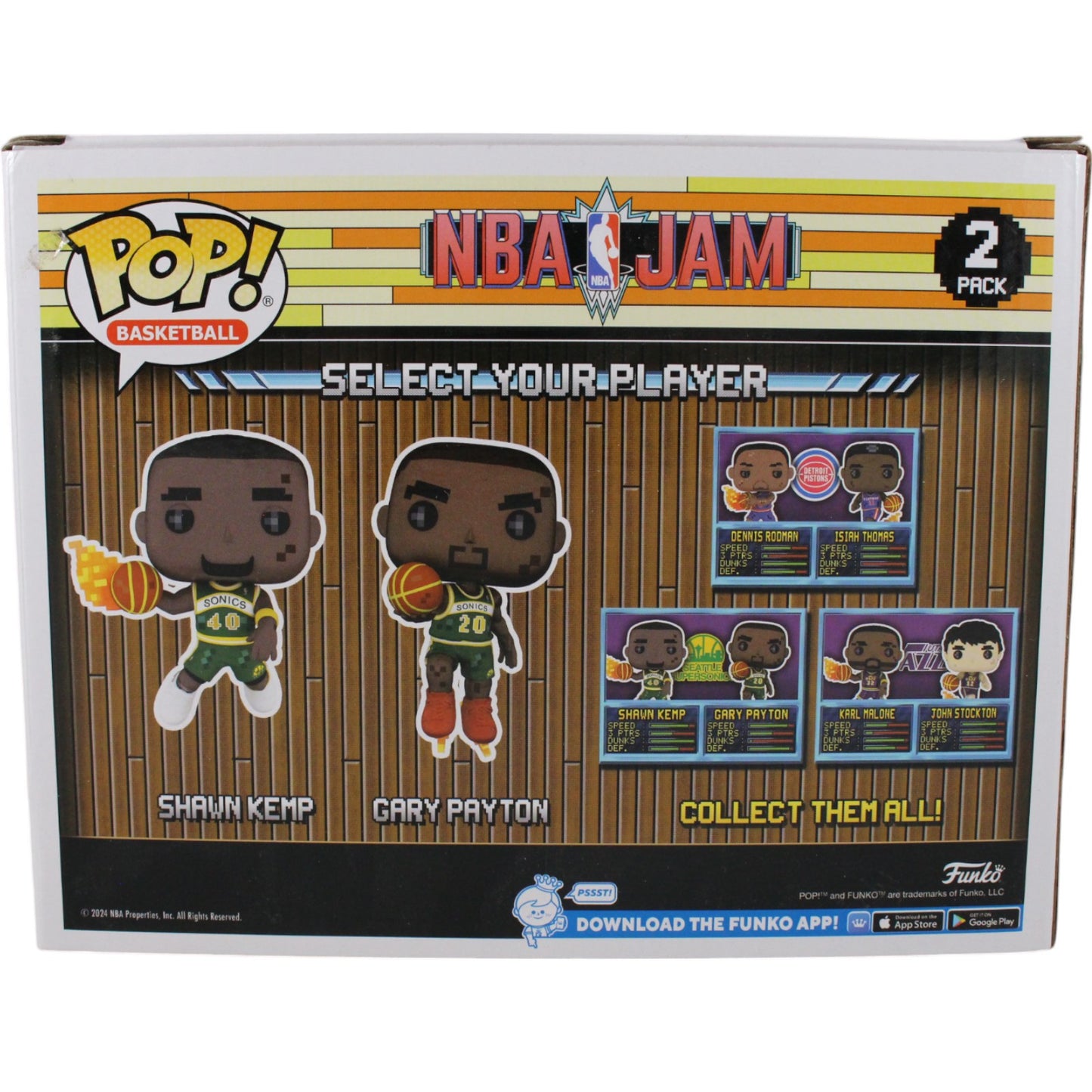 Shawn Kemp & Gary Payton Signed Seattle Supersonics NBA JAM Funko Pop