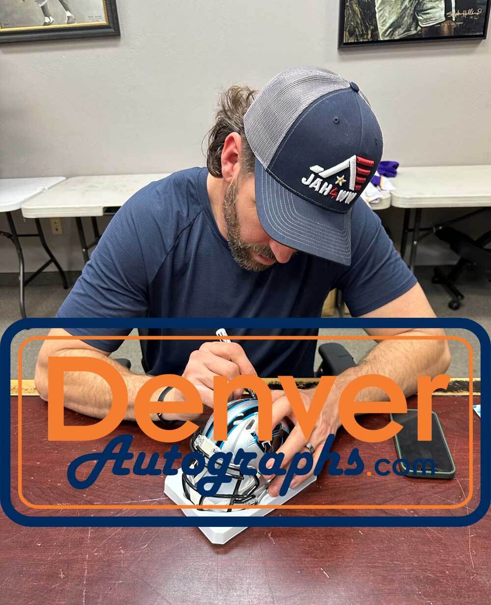 Jared Allen Signed Carolina Panthers Mini Helmet Beckett BAS