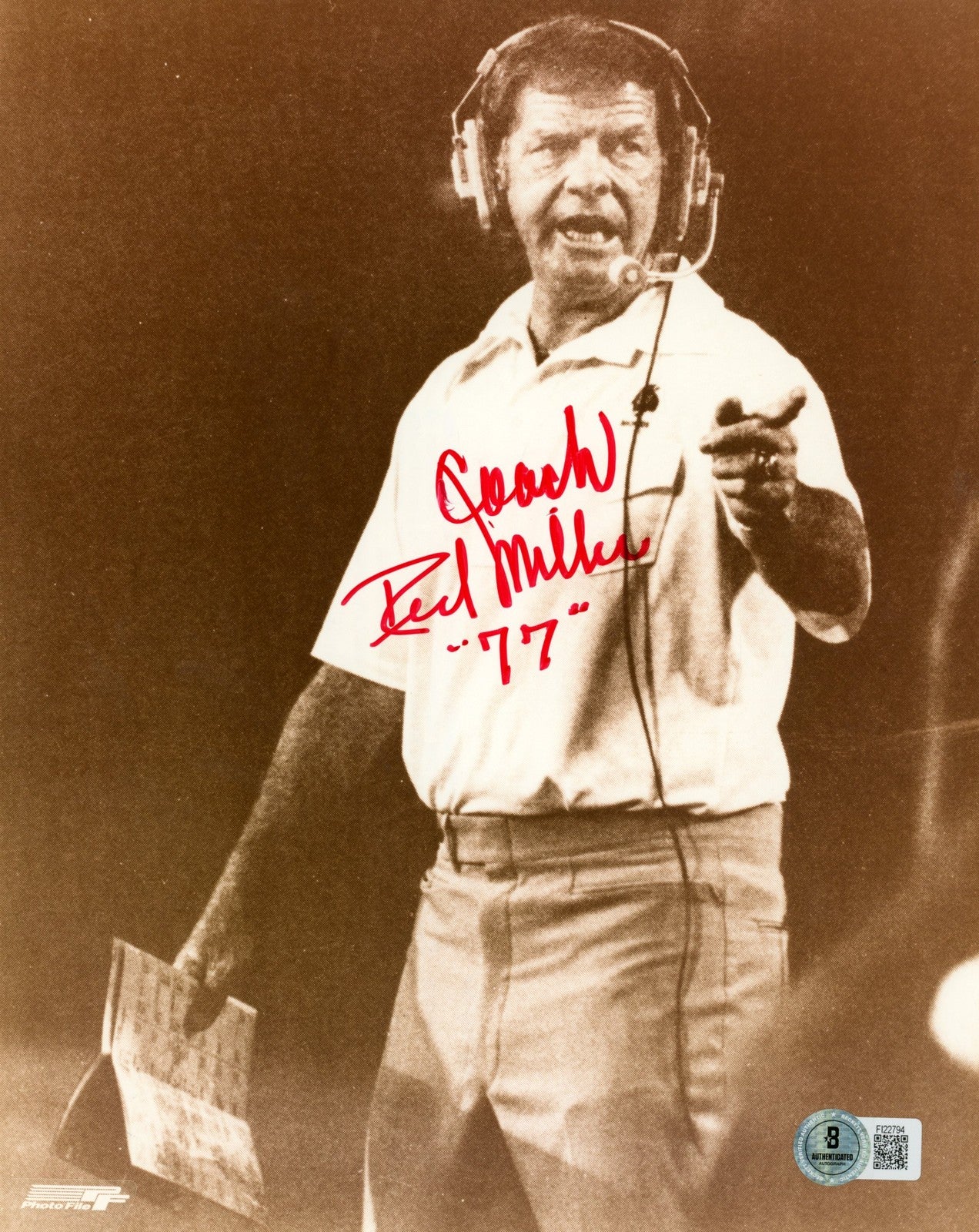 Red Miller Signed Denver Broncos 8x10 Photo