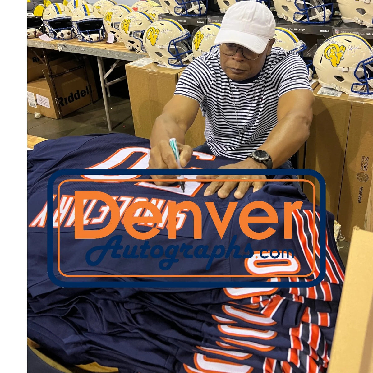 Mike Singletary Autographed Chicago Bears Navy Jersey