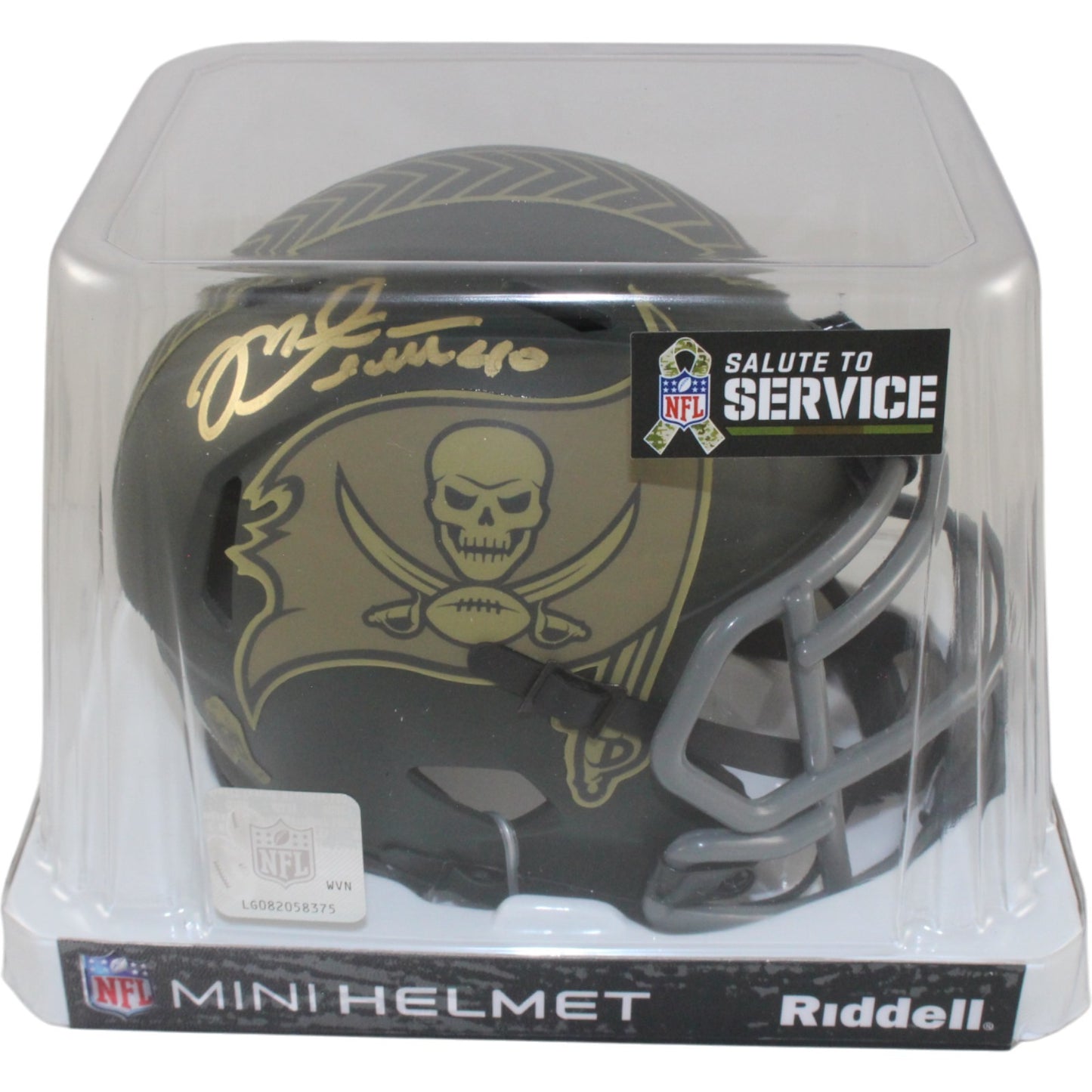 Mike Alstott Tampa Bay Buccaneers 2025 Salute to Service Mini Helmet BAS