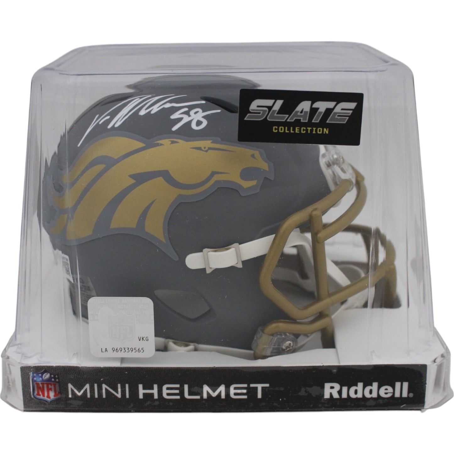 Von Miller Denver Broncos Autographed Slate Mini Helmet