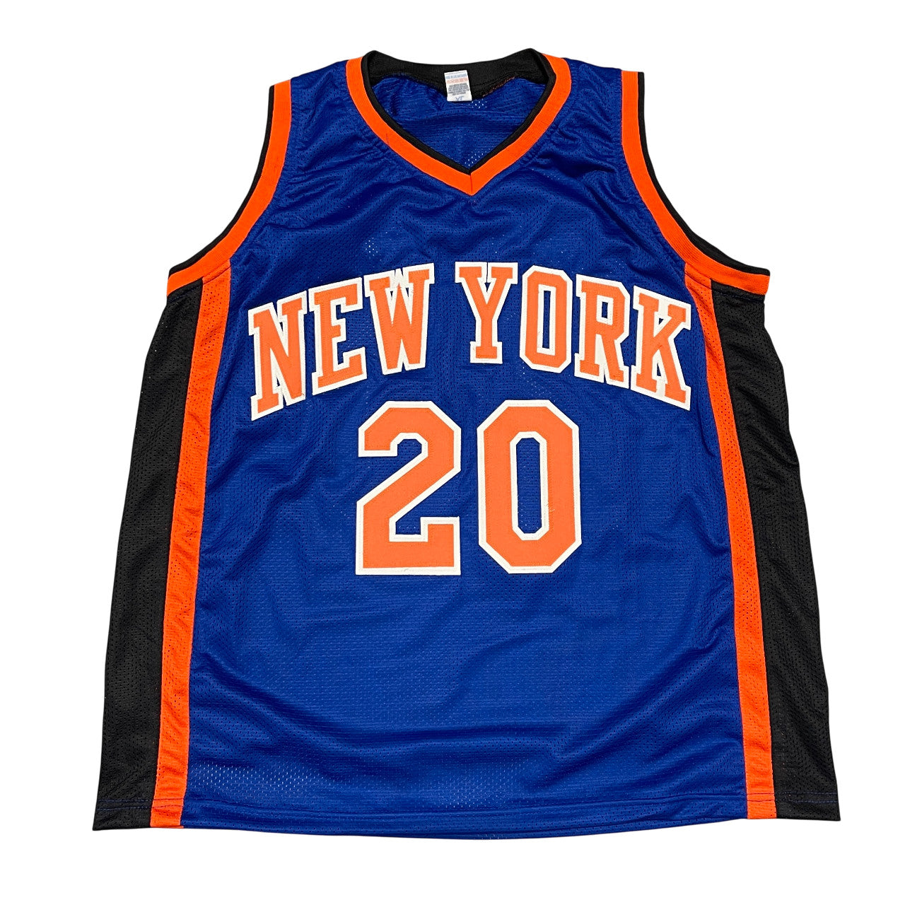 Allan Houston Signed New York Knicks Custom Blue Jersey (Beckett COA)