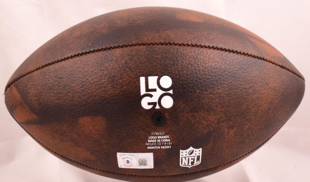 Deion Sanders Autographed Dallas Cowboys Distressed Logo Football