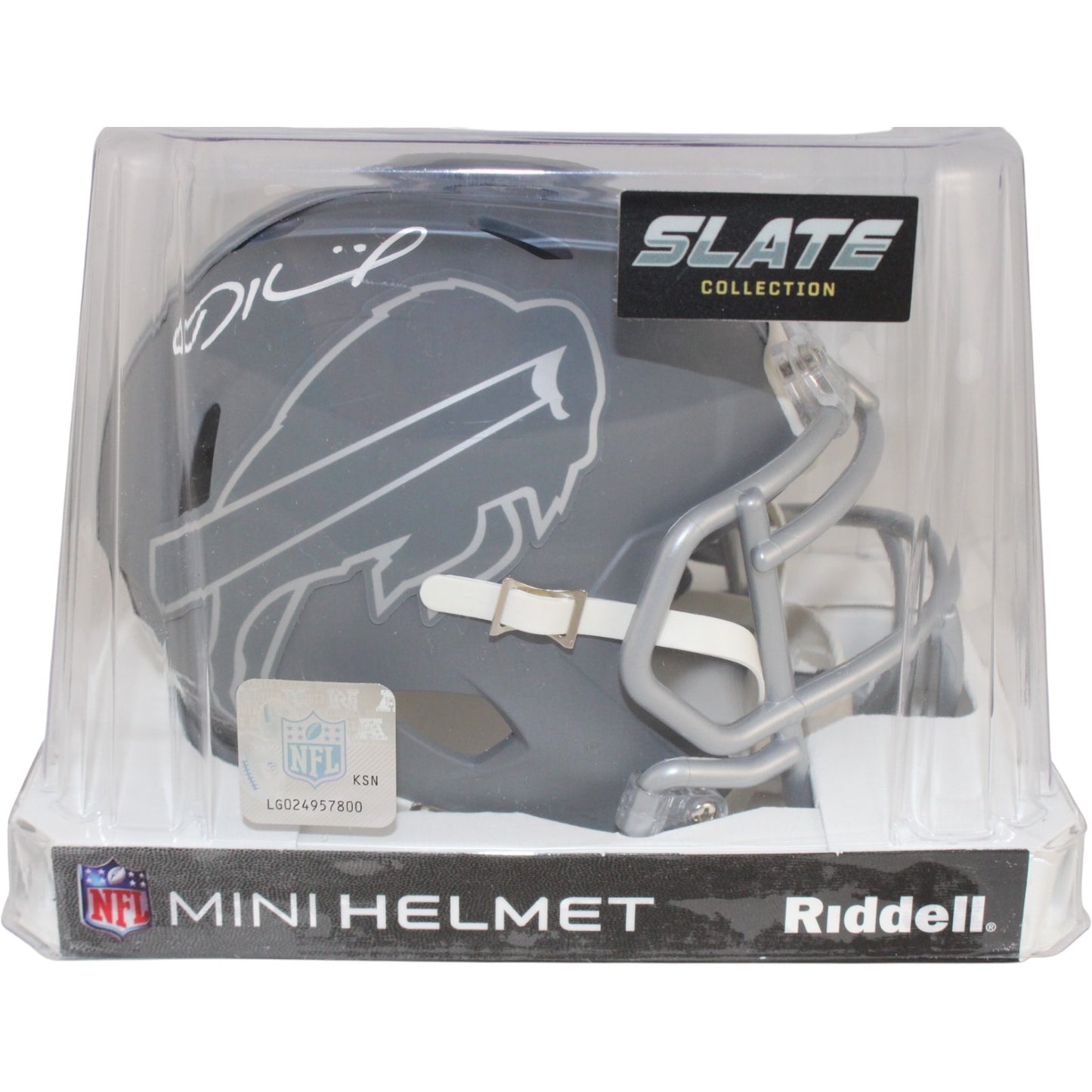 Dalton Kincaid Buffalo Bills Slate Autographed Mini Helmet