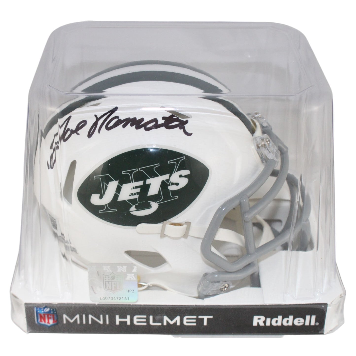 Joe Namath Autographed New York Jets Throwback Mini Helmet (Beckett)