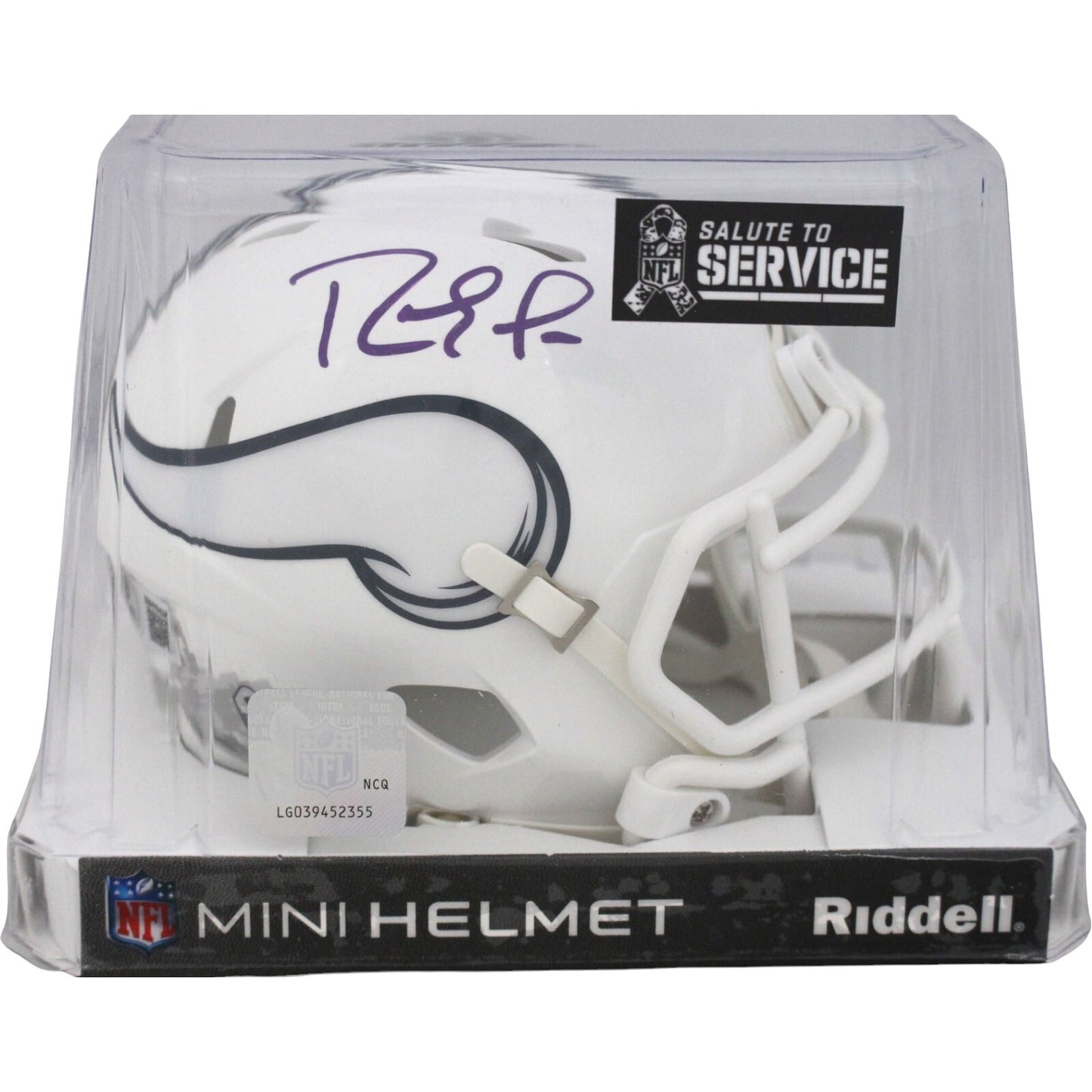Randy Moss Autographed Minnesota Vikings 2024 Salute to Service Mini Helmet
