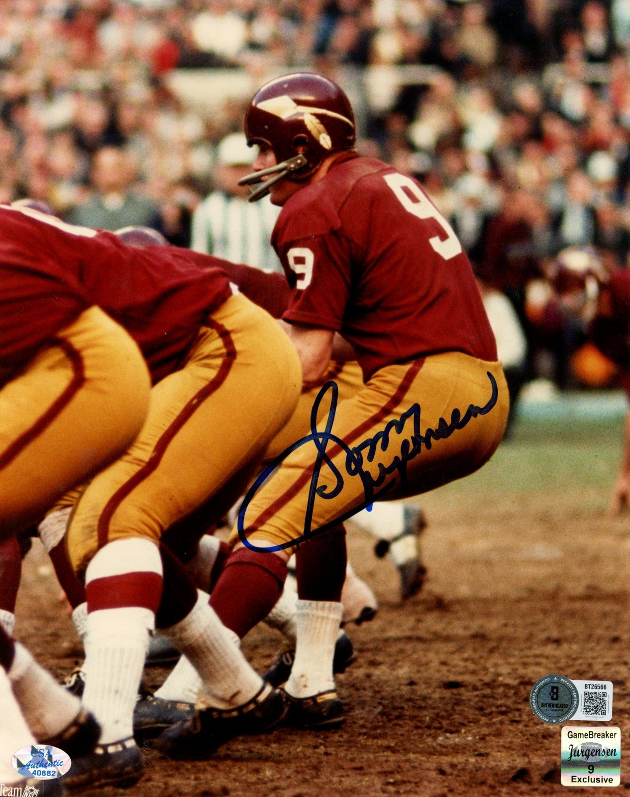 Sonny Jurgensen Autographed Washington Redskins 8x10 Photo