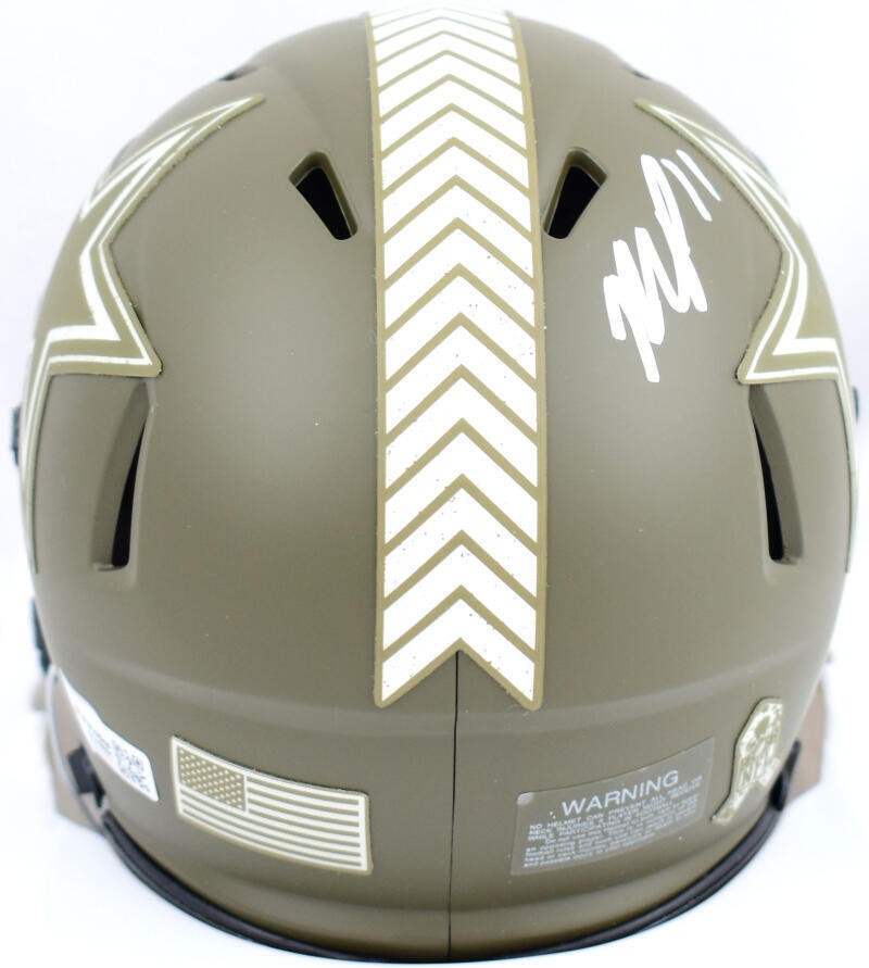 Micah Parsons Signed Dallas Cowboys Salute to Service Speed Mini Helmet