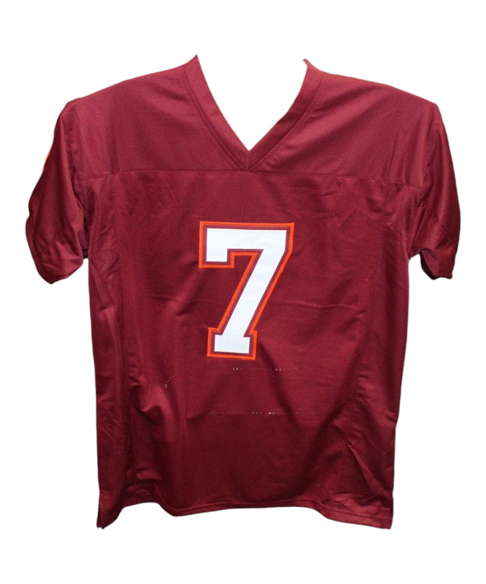 Michael Vick Signed Virginia Tech Style Maroon College Jersey BAS
