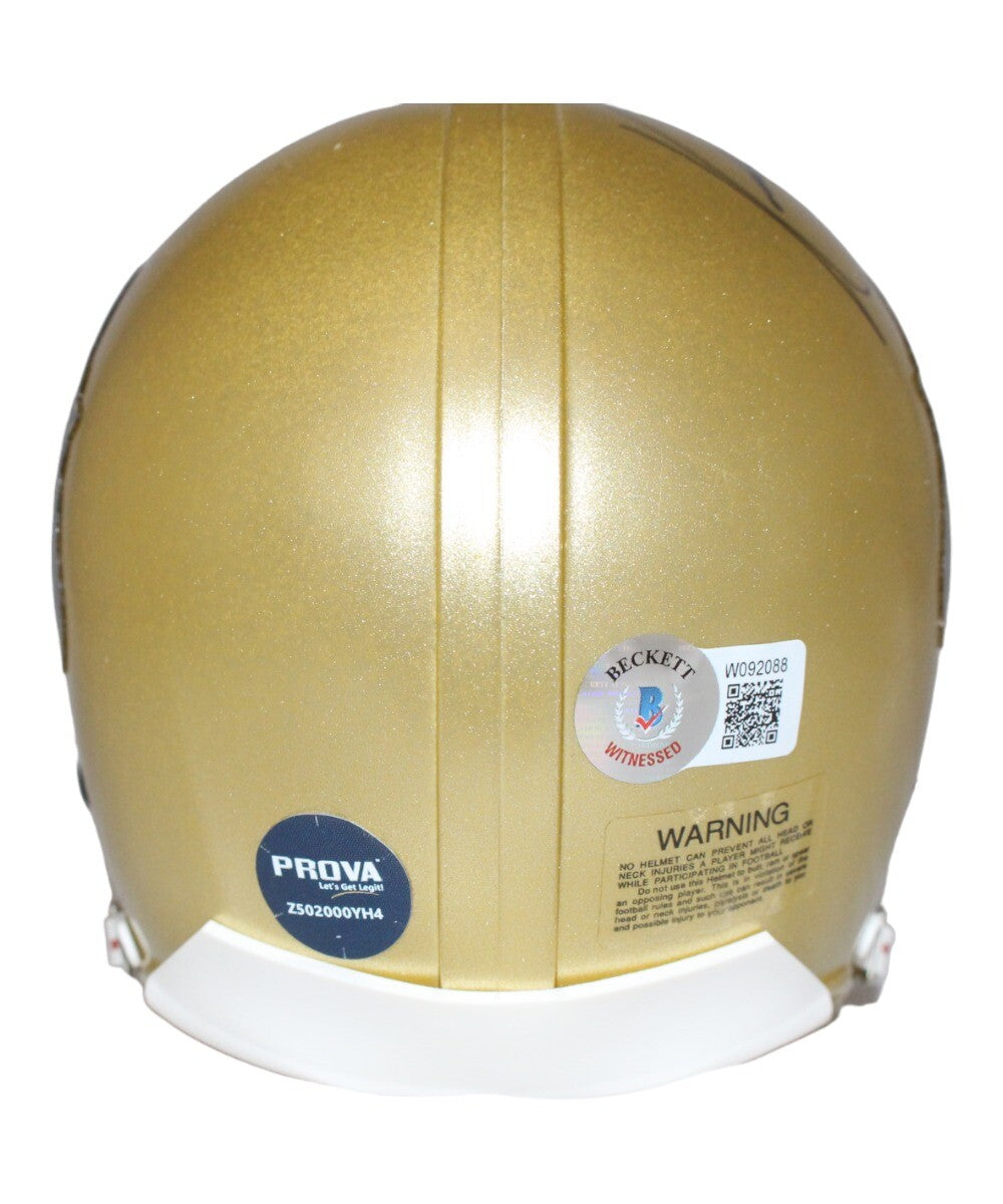Kordell Stewart Signed Colorado Buffaloes Gold VSR4 Mini Helmet Beckett