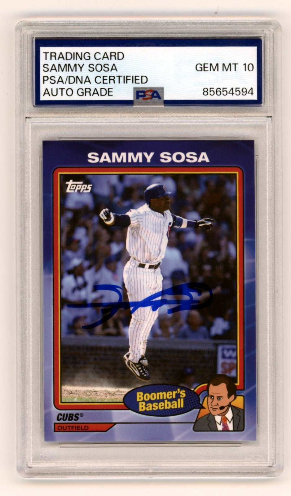 Sammy Sosa Signed 2024 Topps Boomer's Baseball Card PSA 10 Auto (Cubs)