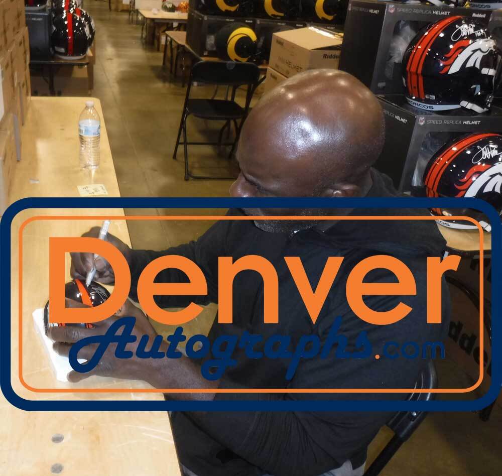 Terrell Davis Signed Denver Broncos Mini Helmet HOF Inscription Beckett